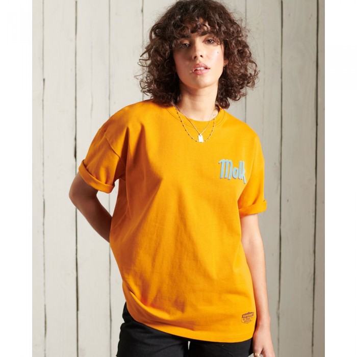 [해외]슈퍼드라이 Workwear Graphic Oversized 반팔 티셔츠 137907771 Toasted Orange