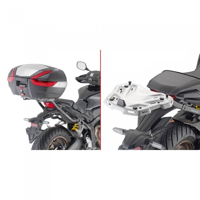 [해외]기비 Monokey/Monolock Honda CB 650 R 탑 케이스 후면 피팅 9137999689 Silver / Black