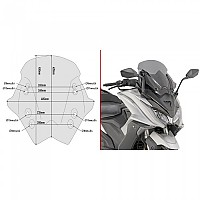 [해외]기비 D6110S Kymco AK 550 앞유리 9138008232 Smoked