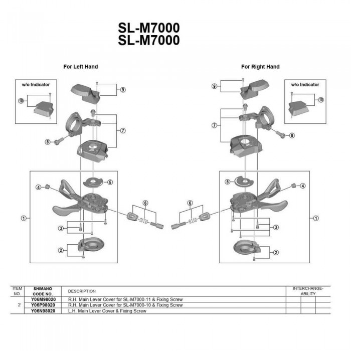 [해외]시마노 왼쪽 SLX SL-M7000 Shift 1137973856 Black