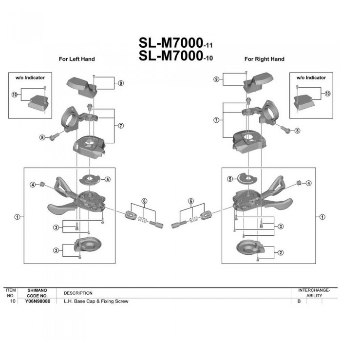 [해외]시마노 왼쪽 SLX SL-M7000 1137973858 Black