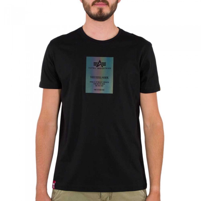 [해외]알파 인더스트리 레인bow Reflective Label 반팔 티셔츠 138020866 Black