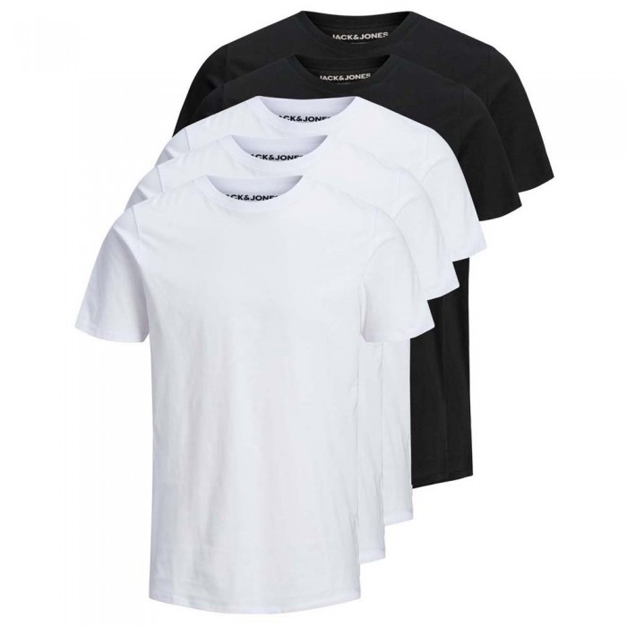 [해외]잭앤존스 Organic Basic 5 Pack 반팔 티셔츠 138024750 Black / Pack 3 White / 2 Black