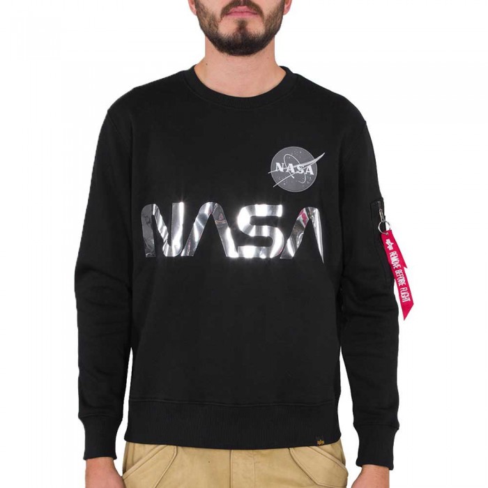 [해외]알파 인더스트리 스웨트 셔츠 NASA Reflective 138021751 Black / Chrome
