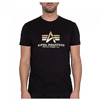 [해외]알파 인더스트리 Basic Foil Print 반팔 티셔츠 138049540 Black / Yellow Gold