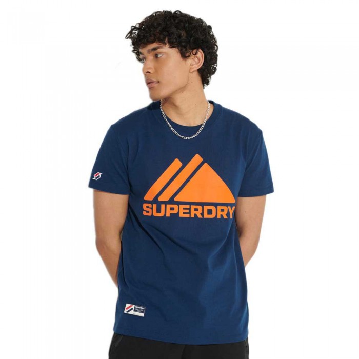 [해외]슈퍼드라이 Mountain Sport Mono 반팔 티셔츠 137906354 Pilot Mid Blue