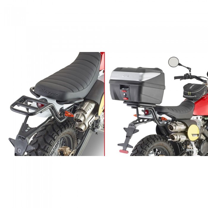 [해외]기비 Monolock Fantic Caballero Scrambler 125/250/500 탑 케이스 후면 피팅 9138000068 Glossy Black