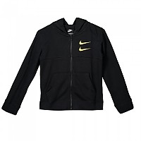 [해외]나이키 풀 지퍼 스웨트셔츠 Sportswear Swoosh 15137527667 Black / Black / Gold Foil