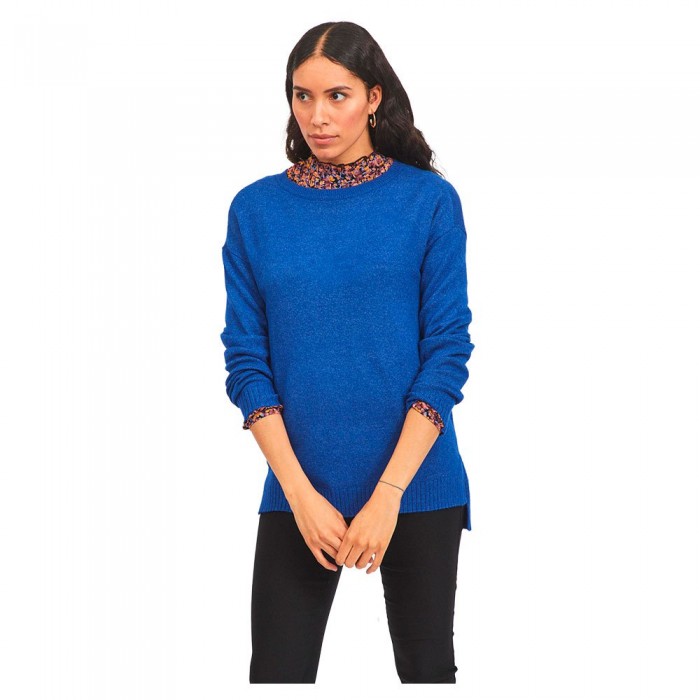 [해외]VILA 긴팔 스웨터 Ril 138118211 Mazarine Blue / Detail Melange