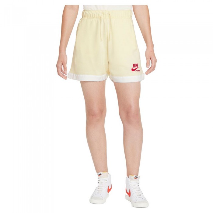 [해외]나이키 Sportswear Heritage 플리스 반바지 138126015 Cashmere / White / University Red