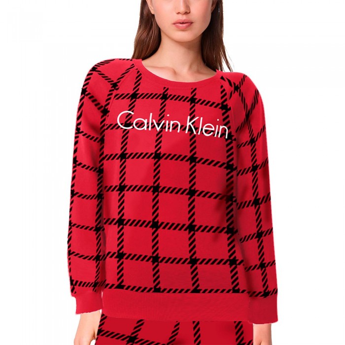 [해외]캘빈클라인 언더웨어 Long Sleeve Nightshirt Pyjama MenS Window Pane / Rustic Red
