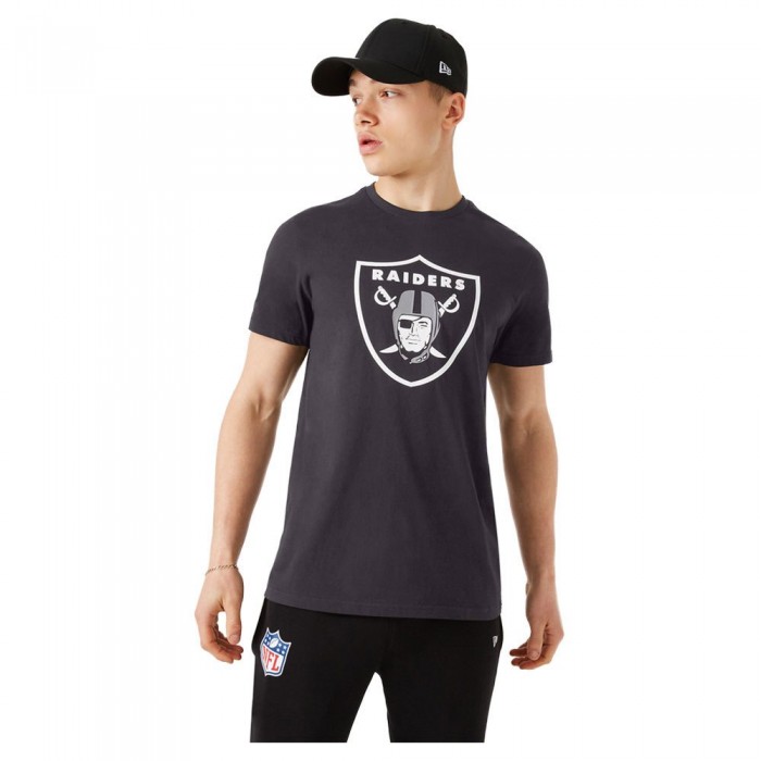 [해외]뉴에라 반팔 티셔츠 NFL Outline 로고 Las Vegas Raiders 138207546 Graphite / White