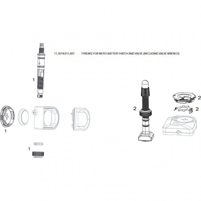 [해외]쿼크 배터리 해치+밸브 TyreWiz 집p 3Zero Moto 14137785259 Black