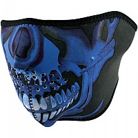 [해외]ZAN 헤드기어 Neoprene Half Face Mask 9137336836 Blue Chrome Skull