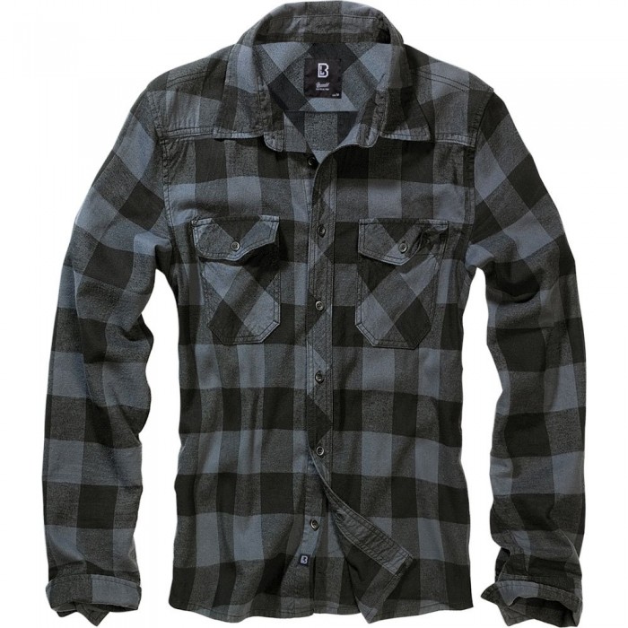 [해외]BRANDIT 긴 소매 셔츠 Check 138023246 Black / Grey