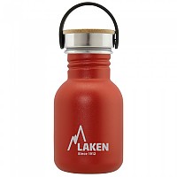 [해외]LAKEN 스테인레스 스틸 및 대나무 모자 Basic 350ml 3138048749 Red