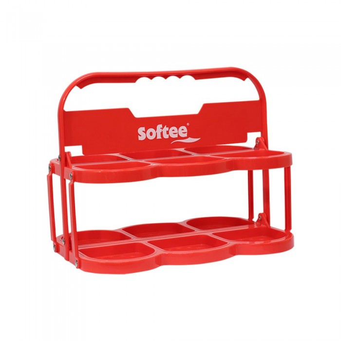 [해외]SOFTEE 접이식 캐리어 을위한 Deluxe 6 병 7137772865 Red