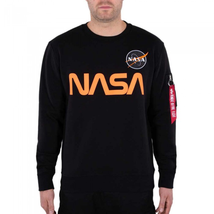 [해외]알파 인더스트리 스웨트 셔츠 NASA Reflective 138021756 Black / Reflective Orange