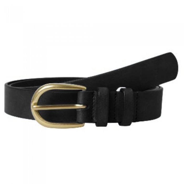 [해외]PIECES Haven Leather Belt Black / Detail Gold Buckle