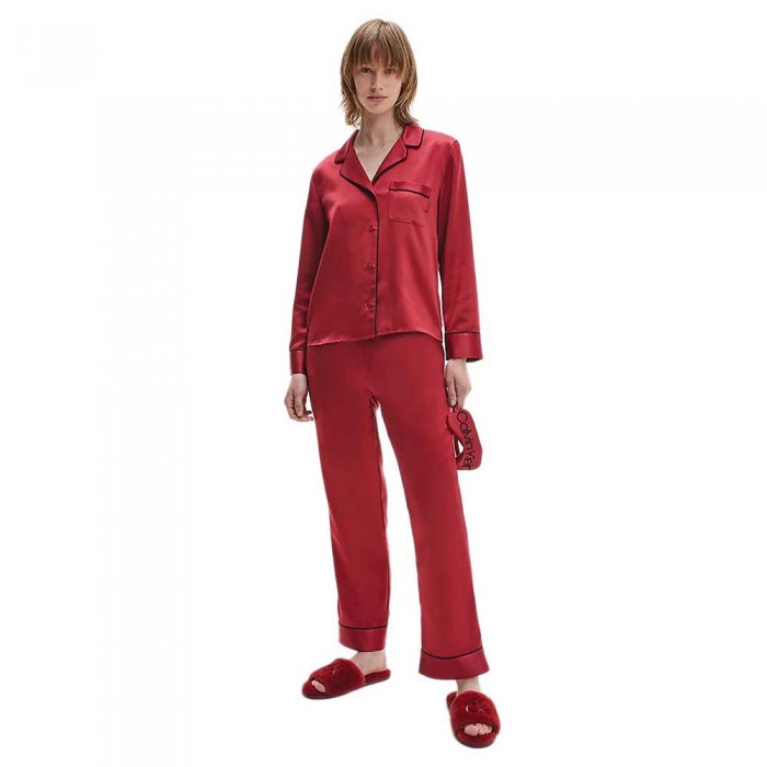 [해외]캘빈클라인 언더웨어 Satin Long Sleeve Set Pyjama Rebellious