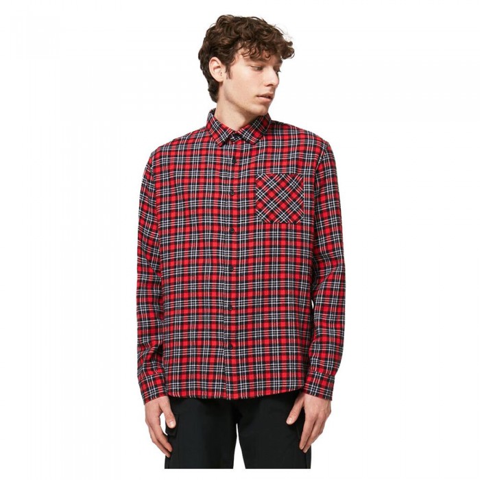 [해외]오클리 APPAREL 긴 소매 셔츠 Podium Plaid Flannel 138143979 Red / Black Check