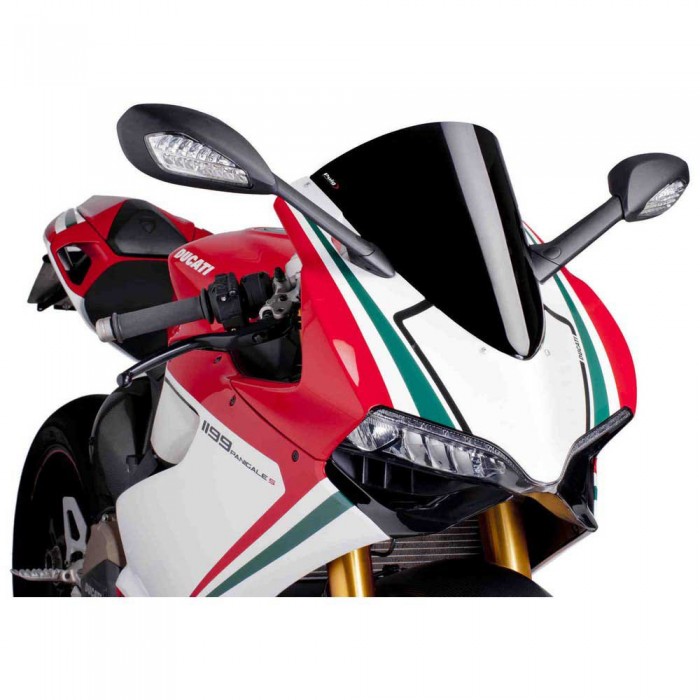 [해외]PUIG R-Racer 앞유리 Ducati 1199 Panigale R/S&1199 Superleggera 9138363189 Black