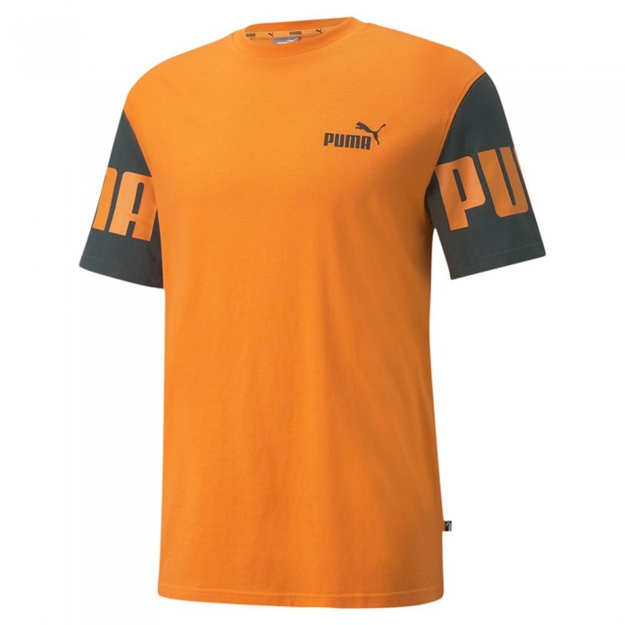 [해외]푸마 파워 Colorblock 반팔 티셔츠 138053767 Vibrant Orange