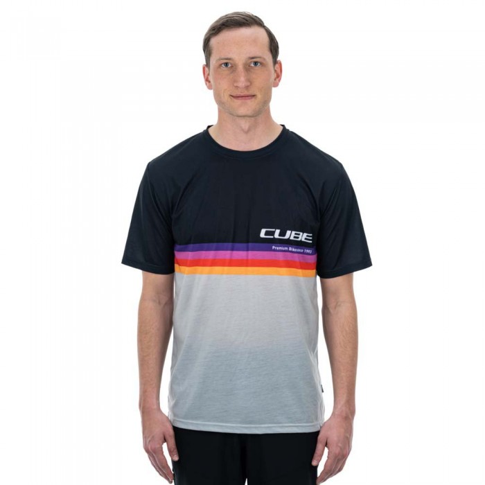 [해외]CUBE Organic 로고 Stripes 반팔 티셔츠 1138283751 Grey Melange / Black
