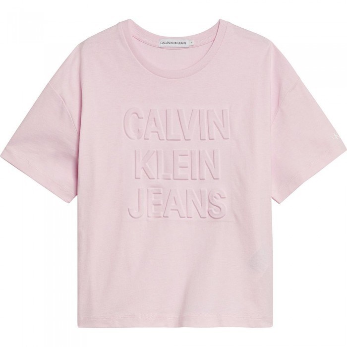 [해외]캘빈클라인 JEANS 반팔 티셔츠 Debossed 로고 15138403948 Sweetest Pink