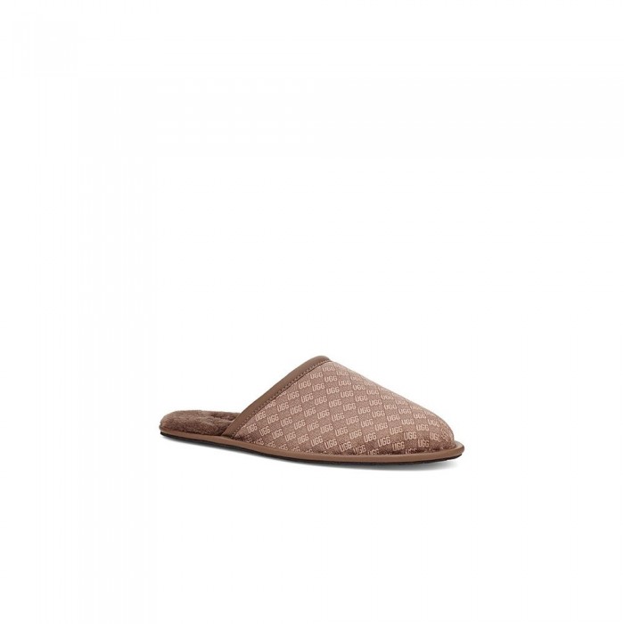 [해외]UGG Scuff Logo Jacquard Slippers Chestnut