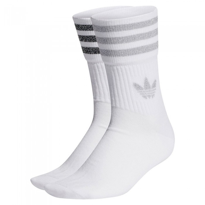 [해외]아디다스 ORIGINALS Mid Cut Glitter Socks White / Grey Two / Black