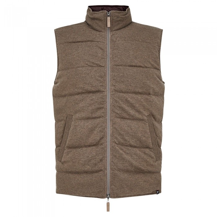 [해외]FA?ONNABLE Hybrid Down Cot Cashmere Vest Caramel