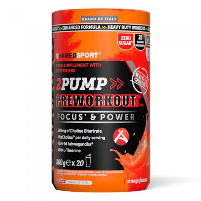 [해외]NAMED SPORT 주황색 2Pump PreWorkout 300g 가루 4138493429 Orange