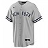 [해외]나이키 MLB New York Yankees Official Road 반팔 V넥 티셔츠 138563146 Dugout Grey