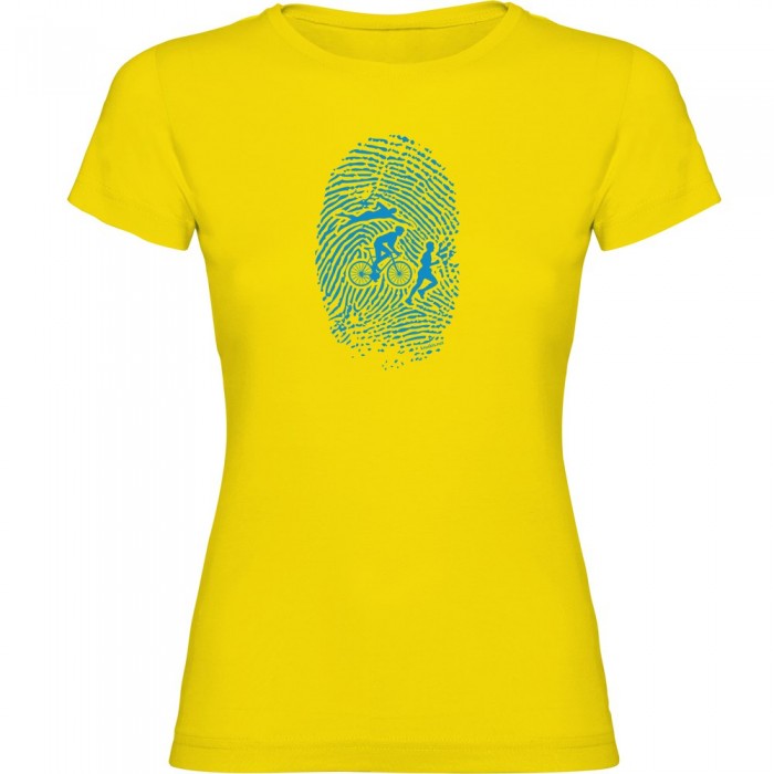 [해외]KRUSKIS 반팔 티셔츠 Triathlon Fingerprint 6137539973 Yellow