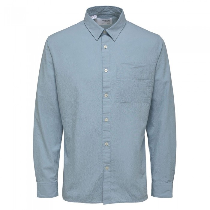 [해외]SELECTED 긴 소매 셔츠 Regular Axel Seersucker 138593996 Blue Fog