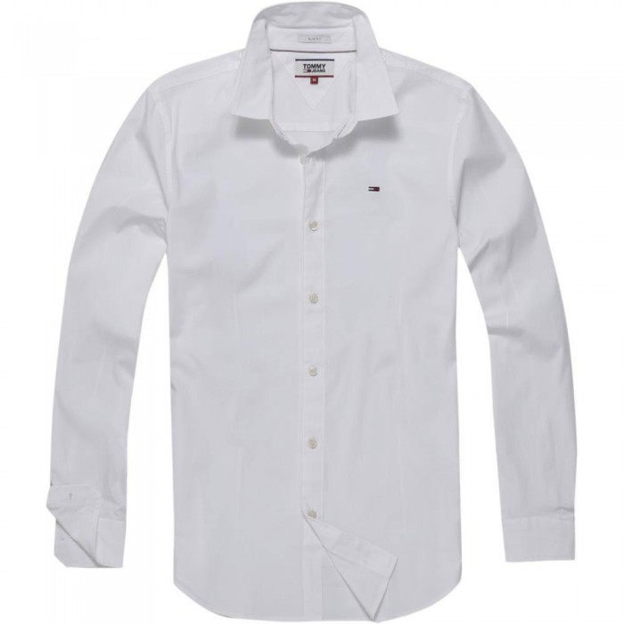[해외]타미힐피거 Original Stretch Slim Fit Long Sleeve Shirt Refurbished Classic White