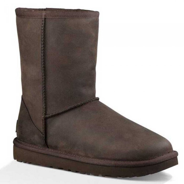 [해외]UGG Classic Short Leather Boots Refurbished Brownstone