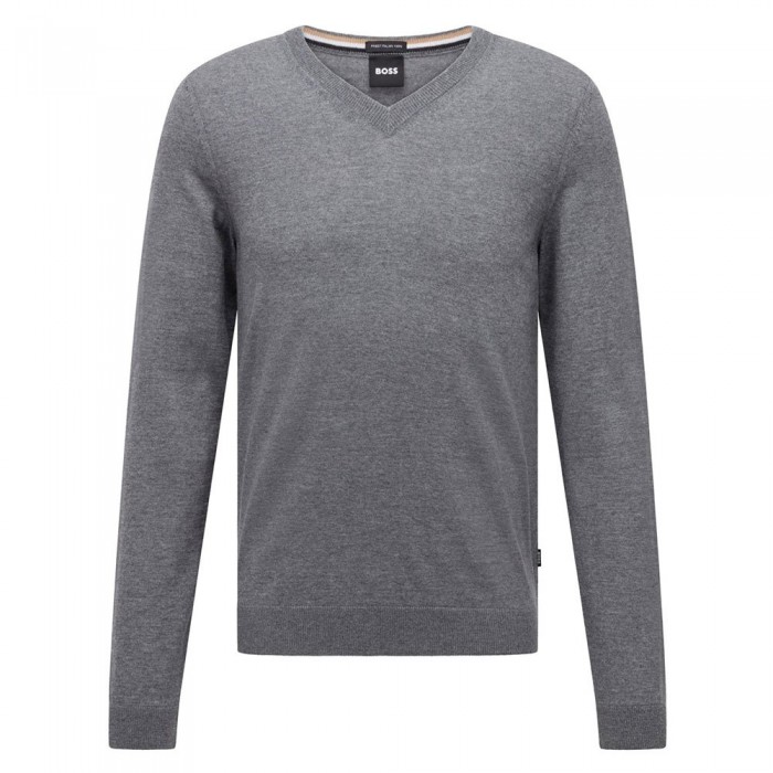 [해외]BOSS Melba-P V Neck Sweater Medium Grey