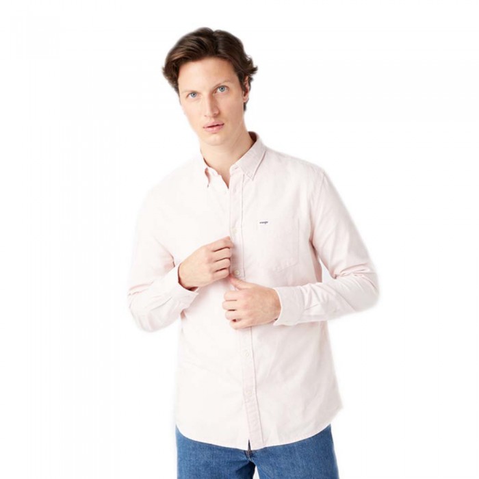 [해외]WRANGLER 1 Pocket Button Down Long Sleeve Shirt Pearl Blush