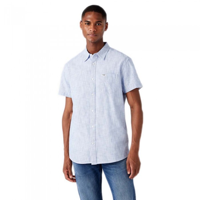 [해외]WRANGLER 1 Pocket Short Sleeve Shirt Nautical Blue