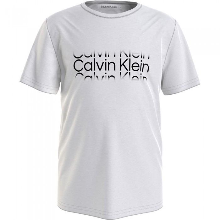 [해외]캘빈클라인 JEANS Institutional Cut Off Logo Short Sleeve T-Shirt 15138645545 Bright White