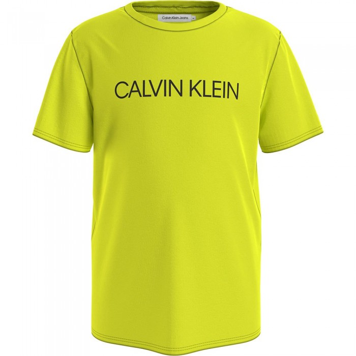 [해외]캘빈클라인 JEANS Institutional Logo Short Sleeve T-Shirt 15138645549 Lemon Lime