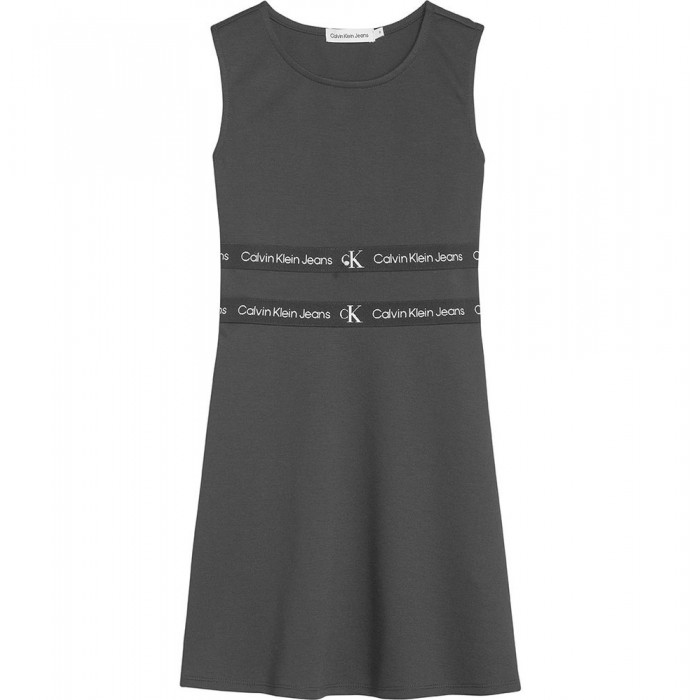 [해외]캘빈클라인 JEANS Logo Tape Punto Sleeveless Dress 15138645553 Ck Black