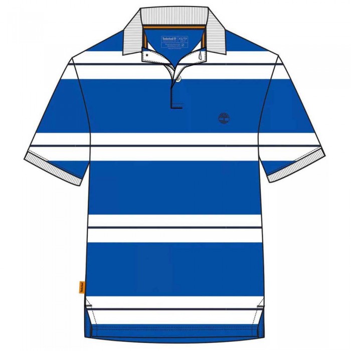 [해외]팀버랜드 Millers River YD Stripe Piqu? Regular Short Sleeve Polo Shirt Nautical Blue