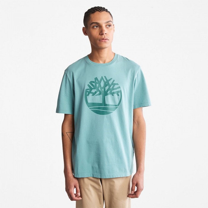 [해외]팀버랜드 Kennebec River Tree Logo Short Sleeve T-Shirt Mineral Blue