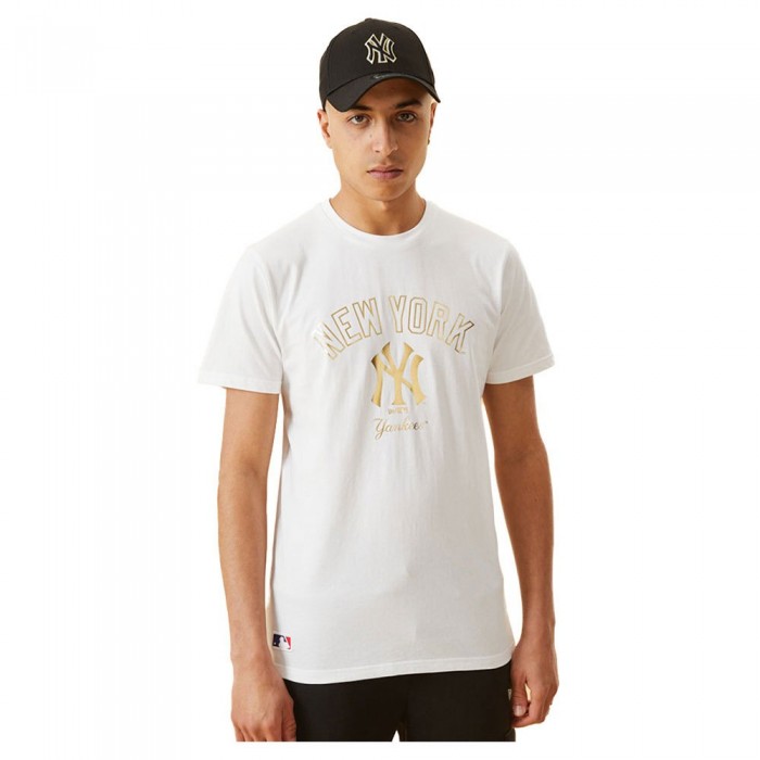 [해외]뉴에라 MLB Metallic Graphic New York Yankees Short Sleeve T-Shirt White