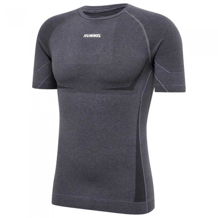 [해외]험멜 Mike Short Sleeve T-Shirt Seamless Black / Asphalt Melange