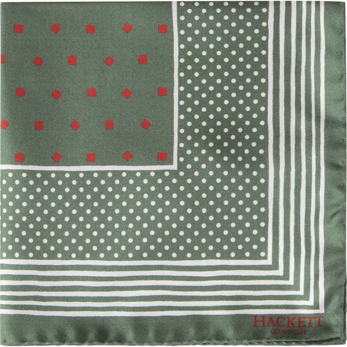 [해외]HACKETT Dot And Stripe Handkerchief 3 Pairs Green / Red