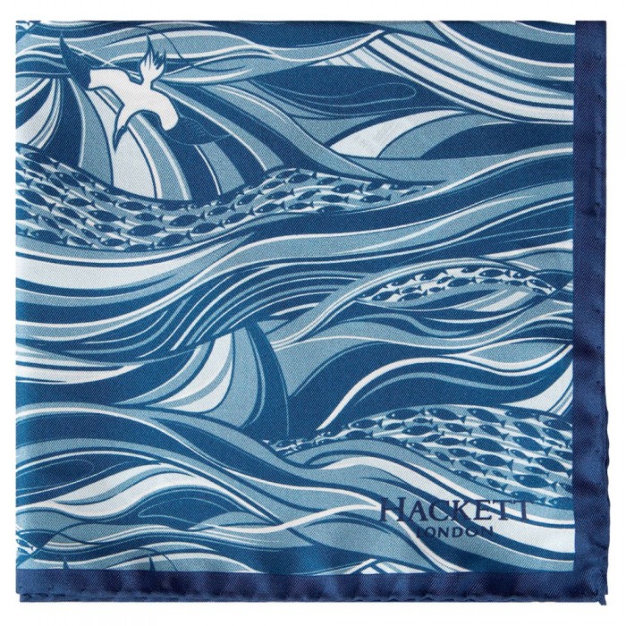 [해외]HACKETT Graphic Sea Print Handkerchief 3 Pairs Multi Blue